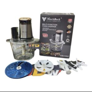 VanBock Hachoir électrique 2000w 3 litres en verre, 6 en 1 plusieurs accessoires et vitesses, lames renforcés