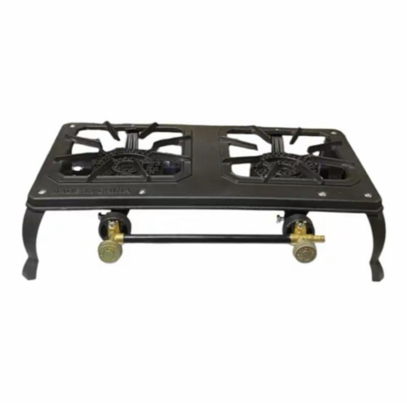 luxury Rechaud à gaz 4 pieds en fonte 2 emplacements 47cm de long 24cm de large pour cuisine pratique et durable – Image 2
