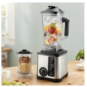 SWISS Line Mixer blender 2000w bol 2 litres double réservoir, minuteur bouton brise glace, plusieurs vitesses