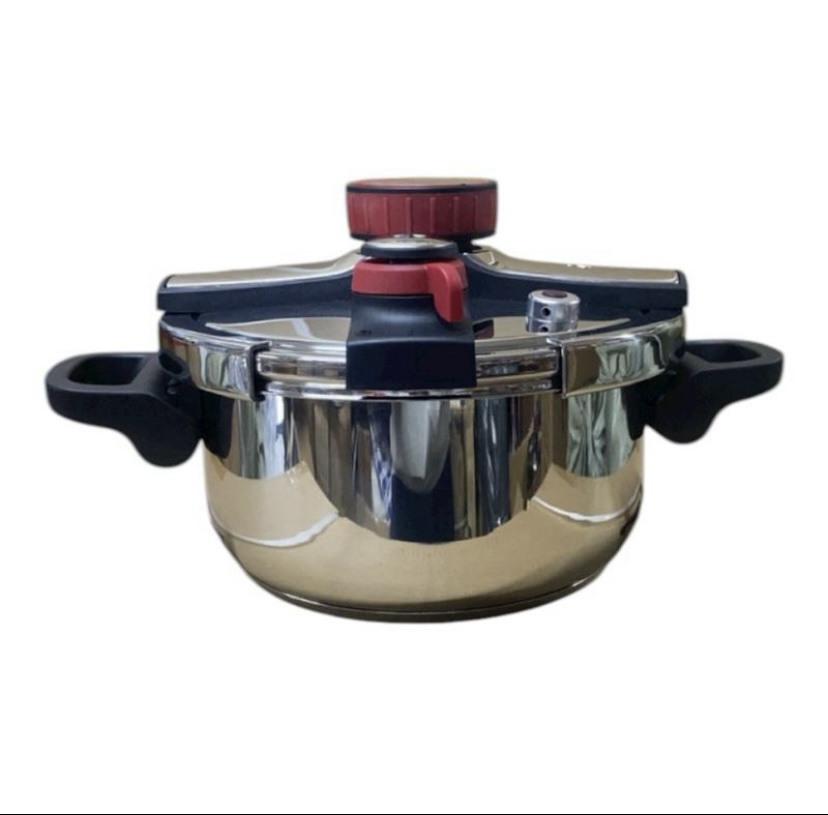 Luxury Cocotte minute 4 litres avec poignet rétractable haute qualité acier inox 10/10, facile d’utilisation système de sécurité et blocage de la vapeur, tout feux induction – Image 3