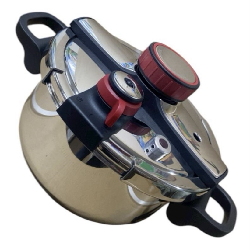 Luxury Cocotte minute 4 litres avec poignet rétractable haute qualité acier inox 10/10, facile d’utilisation système de sécurité et blocage de la vapeur, tout feux induction – Image 4